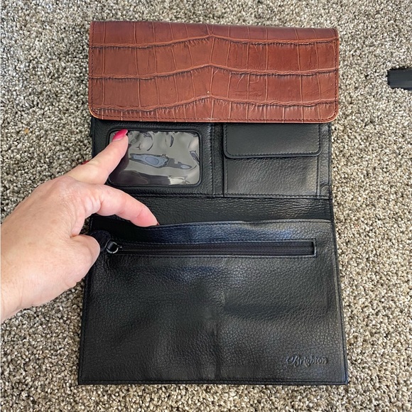 BRIGHTON Multi Compartments Vtg Lg. Purse Wallet Clutch Bag Wristlet ORGANIZER - Picture 9 of 13